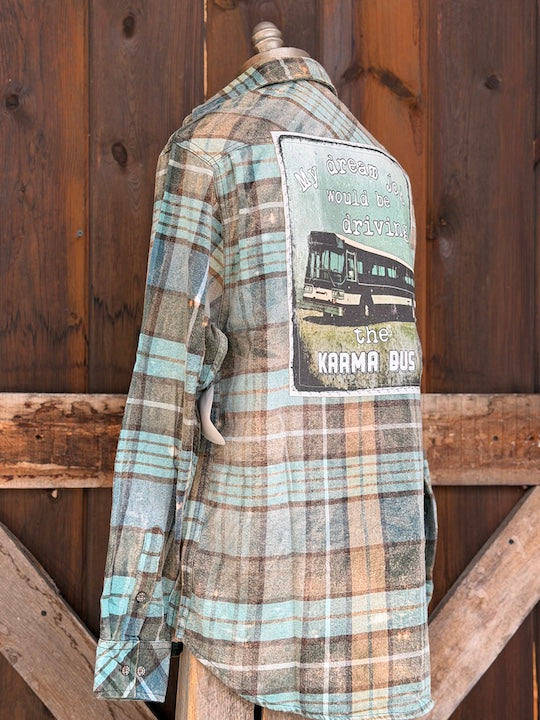 Karma Bus Art Flannel Angry Minnow NEW COLOR!