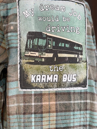 Thumbnail for Karma Bus Art Flannel Angry Minnow NEW COLOR!