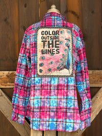 Thumbnail for Color Outside The Lines Art Flannel Angry Minnow