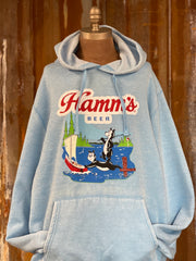 Hamm's Sailboat Hoodie- Acid Etch Sky Blue