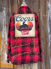 Coors RODEO Banquet Art Flannel- Distressed Red