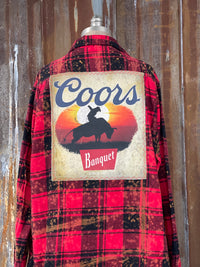 Thumbnail for Coors RODEO Banquet Art Flannel- Distressed Red