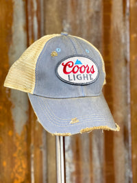 Thumbnail for Coors Light Patch hat- Distressed Sky Blue