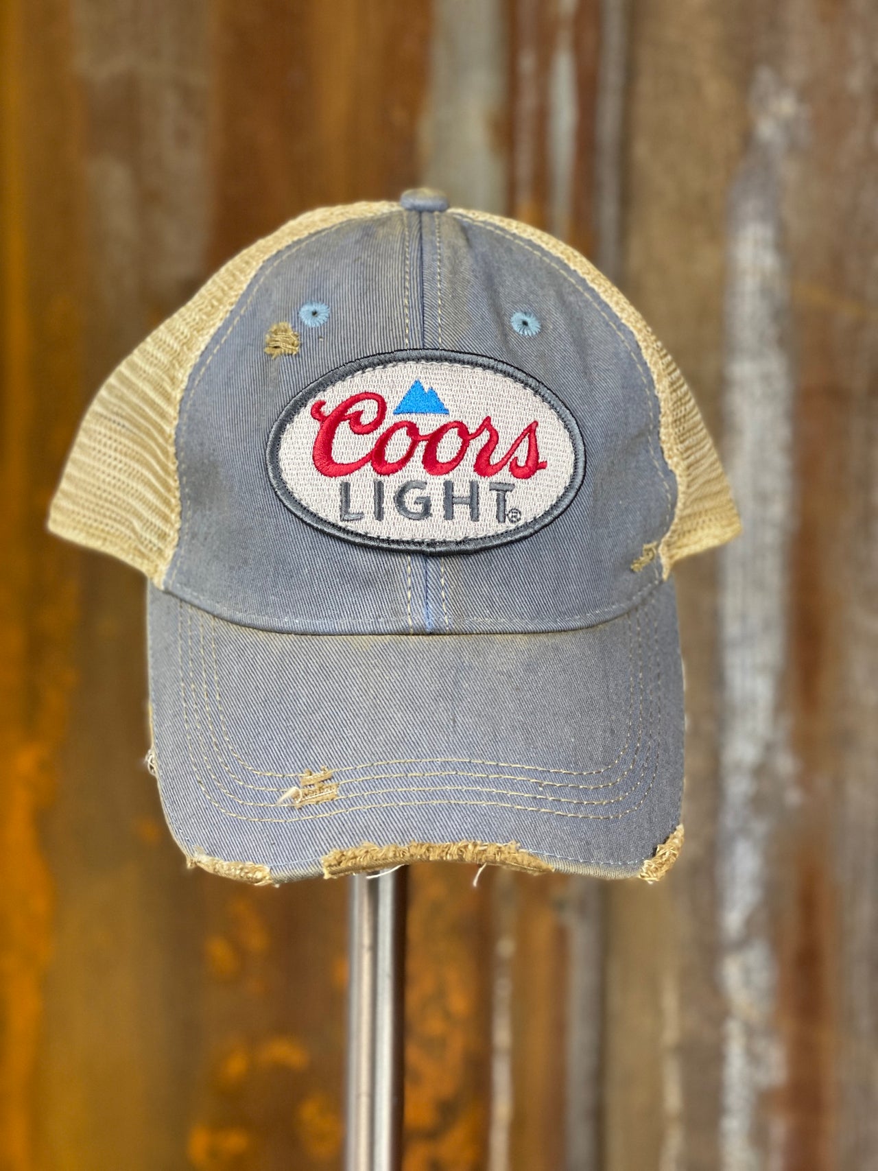 Coors Light Patch hat- Distressed Sky Blue