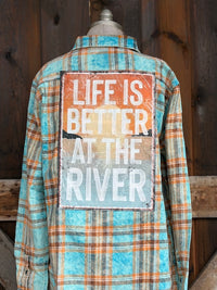 Thumbnail for Life is Better at the River Art Flannel