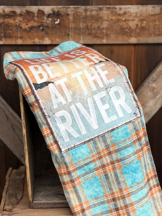 Life is Better at the River Art Flannel