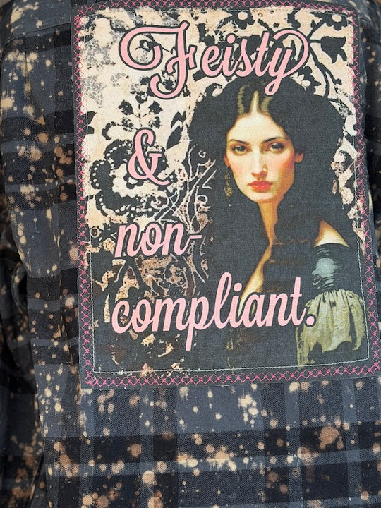 Feisty and Non-compliant Art Flannel- NEW COLOR!