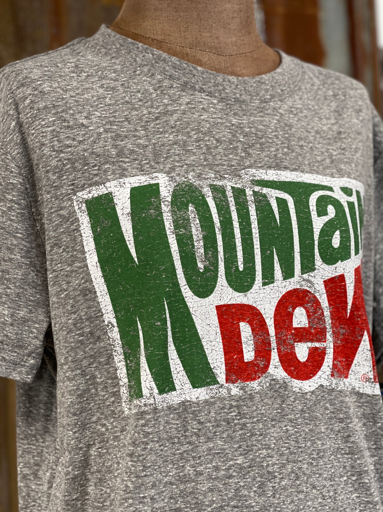 Mountain Dew Retro Graphic Tee- Heather Grey