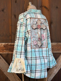 Thumbnail for BLESSED Flared Sleeve Flannel