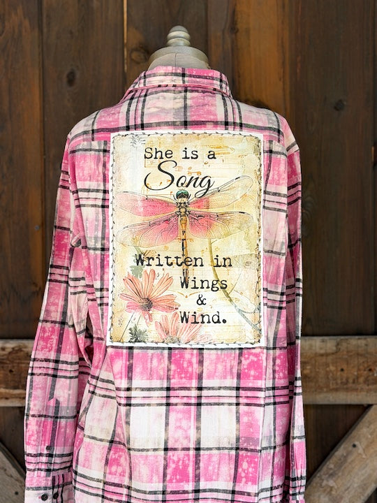 She is a Song Written in Wings & Wind Art Flannel