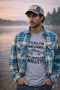 Thumbnail for Hamm's Sailboat Bear Art Flannel Distressed Lakes Blue