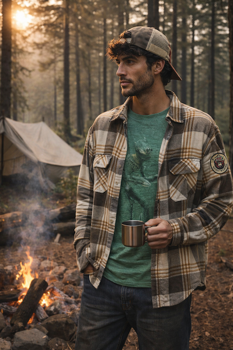 Smokey Bear Classic Flannel -Camping Plaid