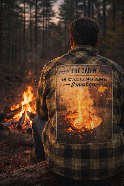 The Cabin is Calling and I Must Go Art Flannel