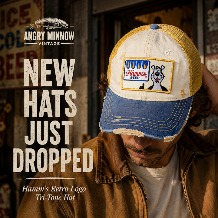 Hamm's Retro Logo Tri-tone Hat- Blue Brim