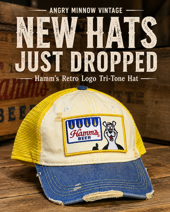 Hamm's Retro Logo Tri-tone Hat- Blue Brim