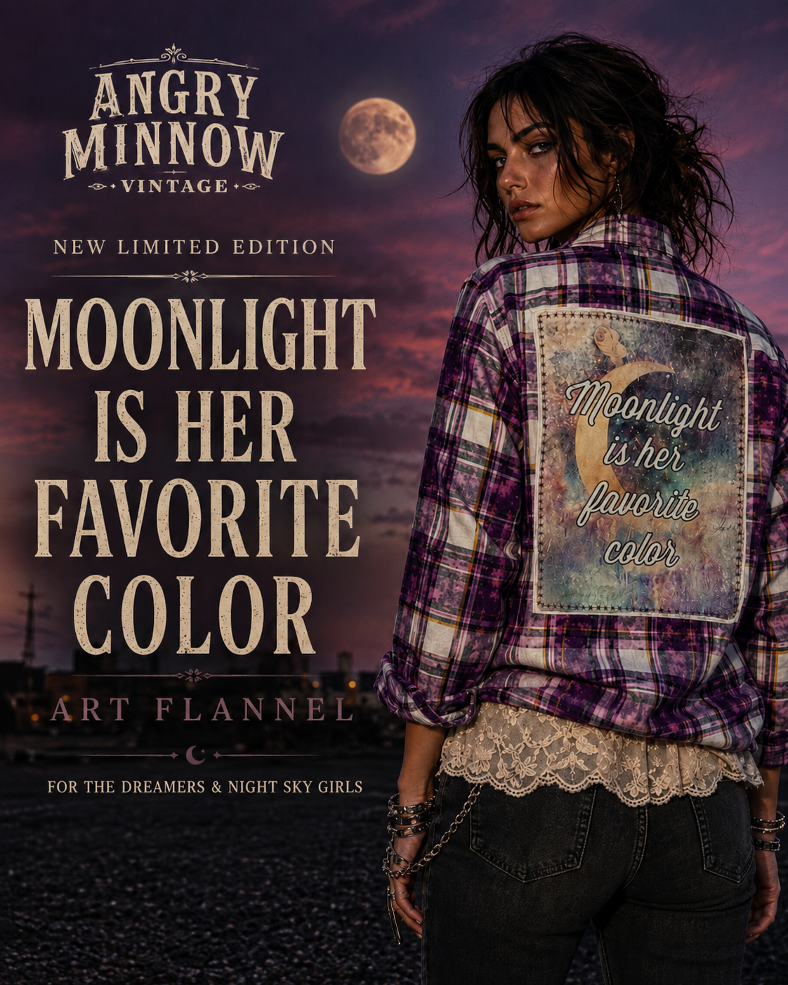 MOONLIGHT IS HER FAVORITE COLOR Art Flannel