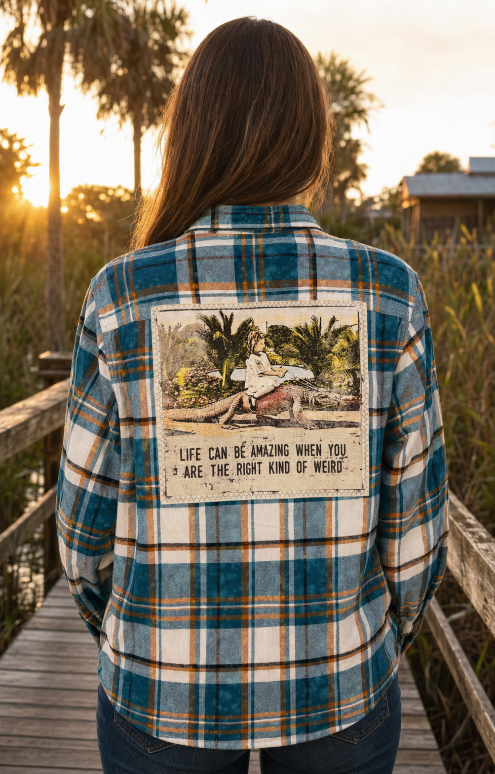 Gator Girl Art Flannel