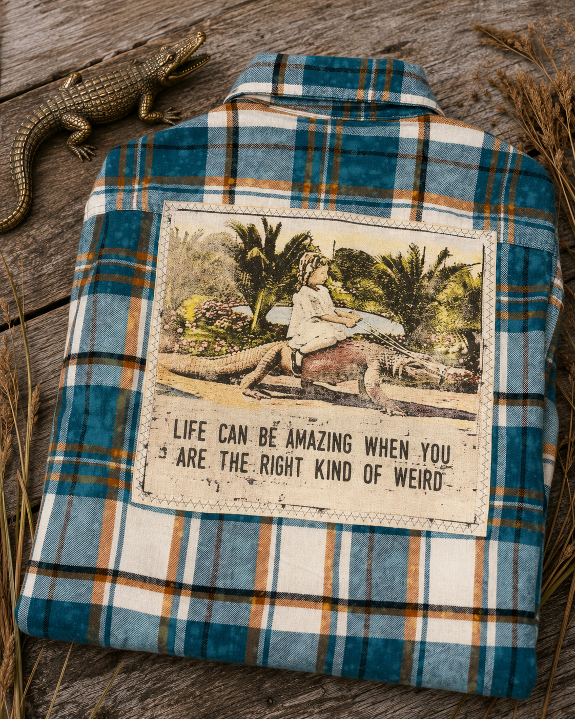 Gator Girl Art Flannel