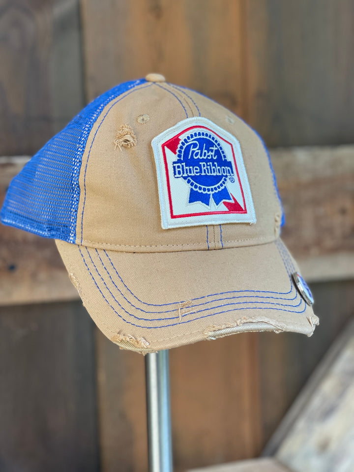 Pabst Blue Ribbon Sand & Sky Snapback Hat|Angry Minnow Vintage