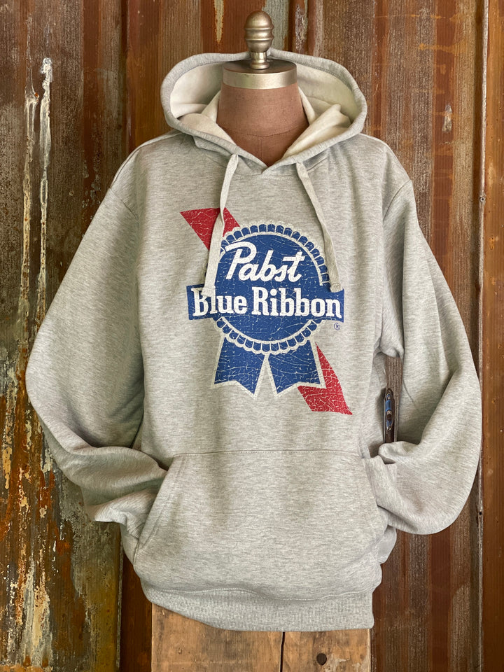 Pabst Blue Ribbon Beer Hoodie Grey|Angry Minnow Vintage – Angry