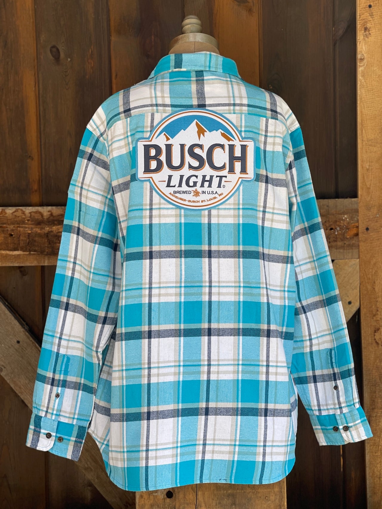 busch light dress shirt Busch Light All Over Print Button Down Hawaiian Shirt-Medium