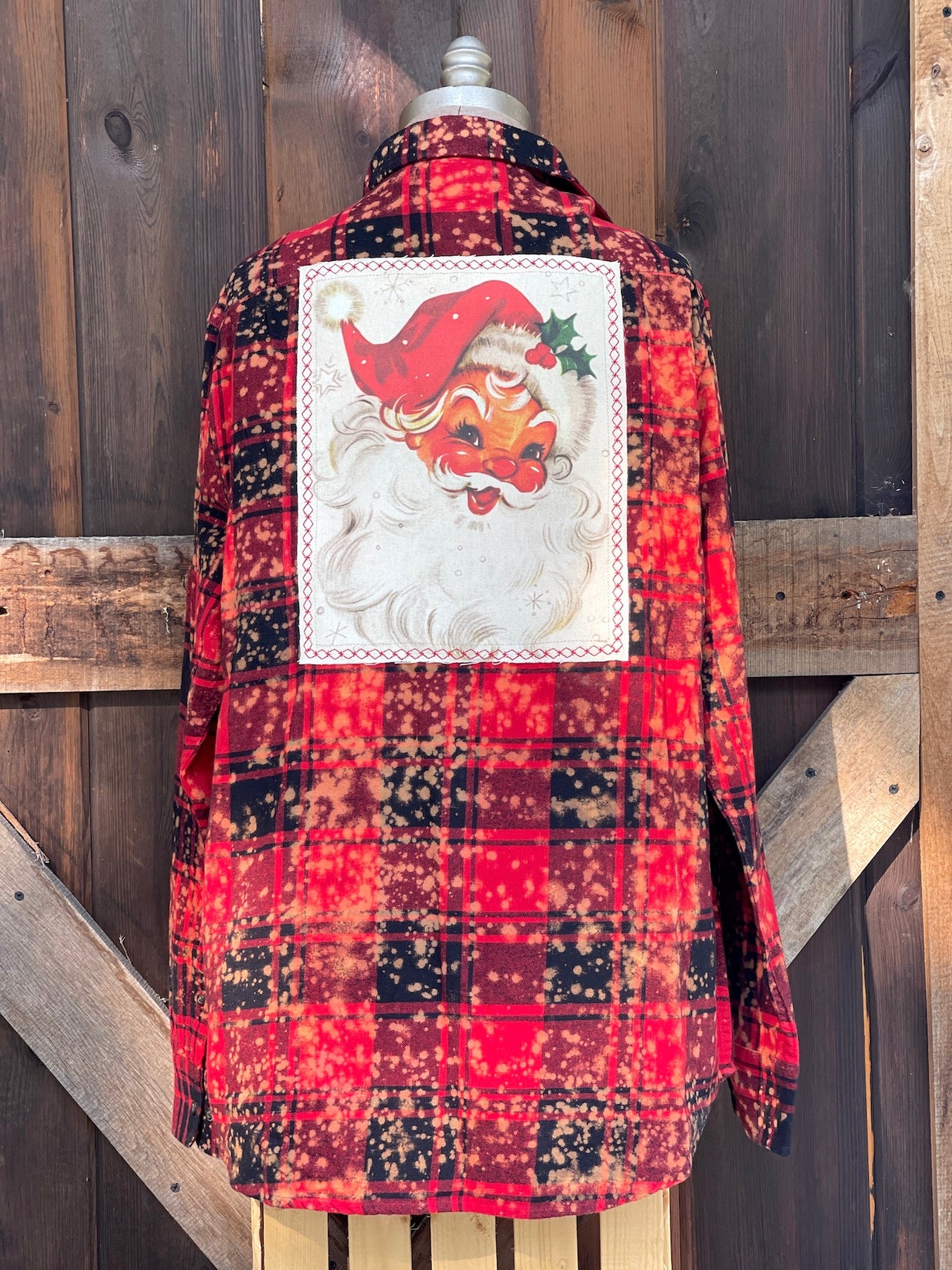 Santa Christmas Flannel Angry Minnow Vintage
