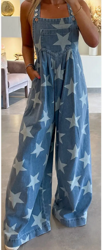 Thumbnail for Star Lightweight Denim Overalls