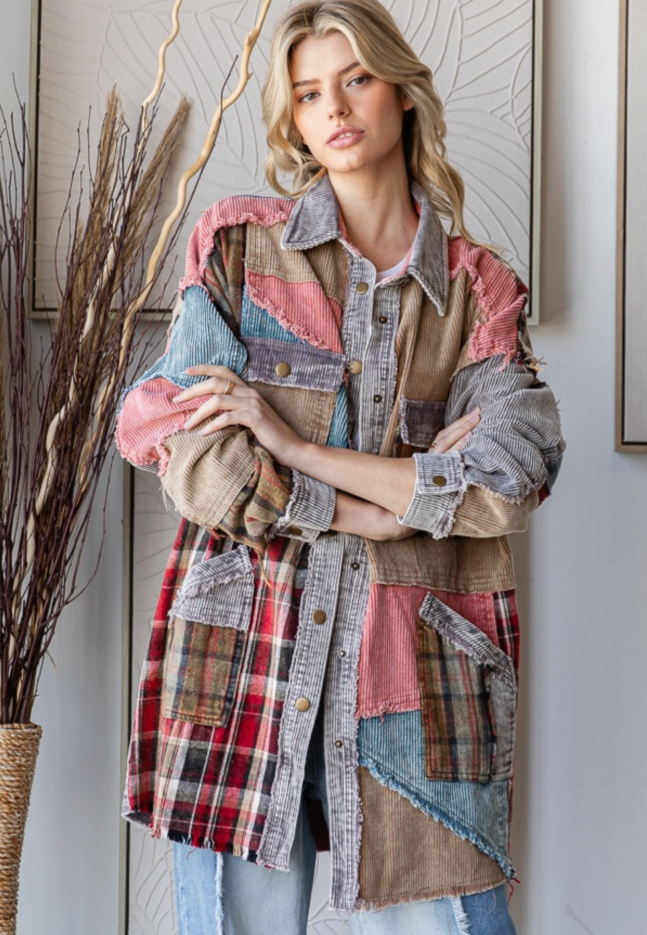 Coat of Many Colors Shacket- Silver