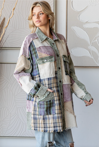 Thumbnail for Coat of Many Colors Shacket- Lavender