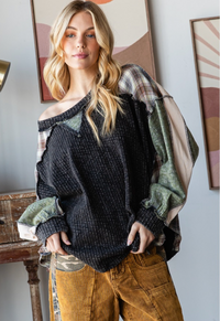 Thumbnail for Raining in Seattle Oversized Knit Top