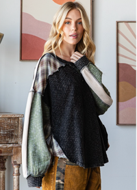 Thumbnail for Raining in Seattle Oversized Knit Top