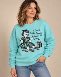 Thumbnail for SOCKS AGAIN Crewneck Sweatshirt- Aqua