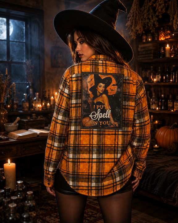 I PUT A SPELL ON YOU Halloween Flannel