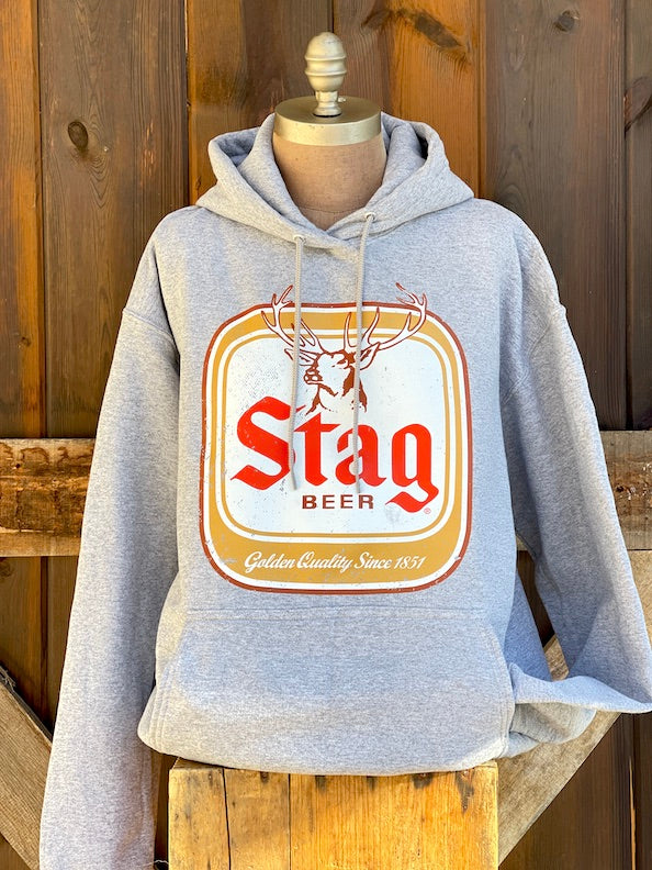 Stag Beer Hoodie- Heather Grey