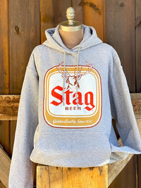 Thumbnail for Stag Beer Hoodie- Heather Grey