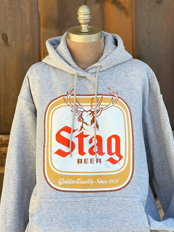 Stag Beer Hoodie- Heather Grey