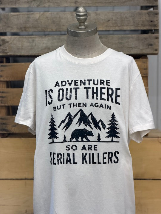 Adventure is out there Tee Heritage Tee Angry Minnow