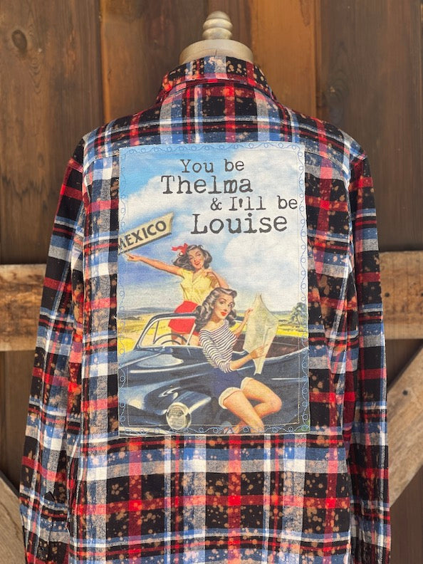 Thelma & Louise Roadtrip  Flannel- R/W/B