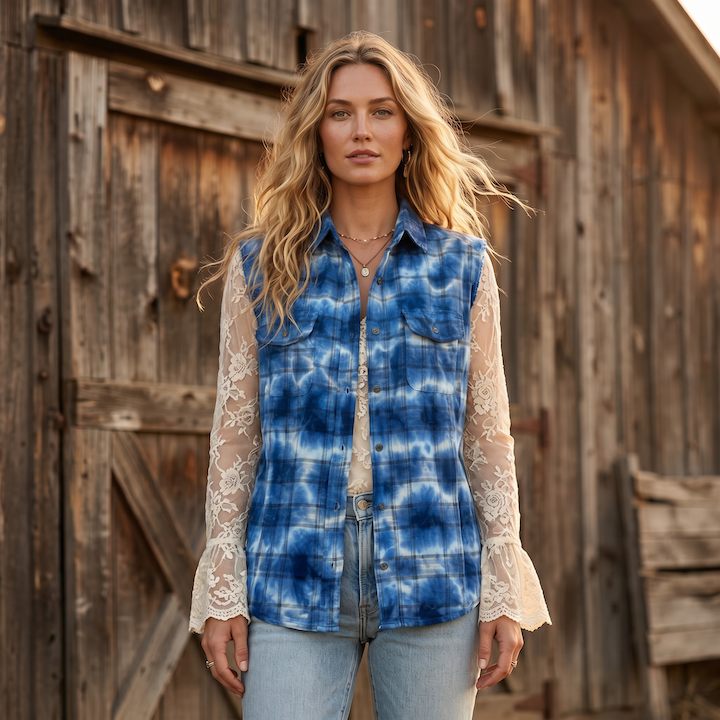 QUEEN OF THE GARDEN Artisan Sleeveless Flannel