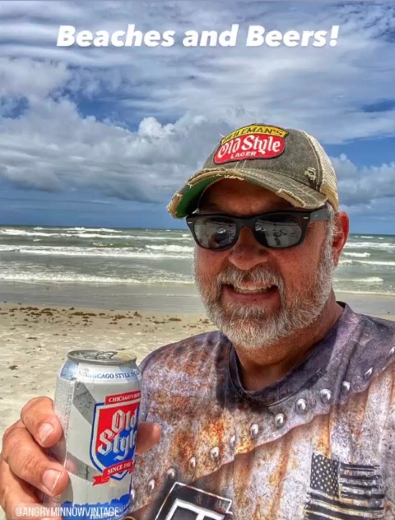 Heileman's Old Style Retro Beer Hat- Distress