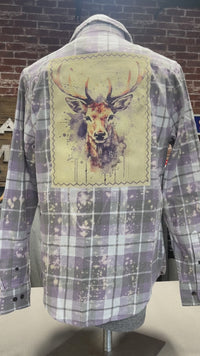 TWILIGHT BUCK Limited Edition Art Flannel- Distressed Lavender