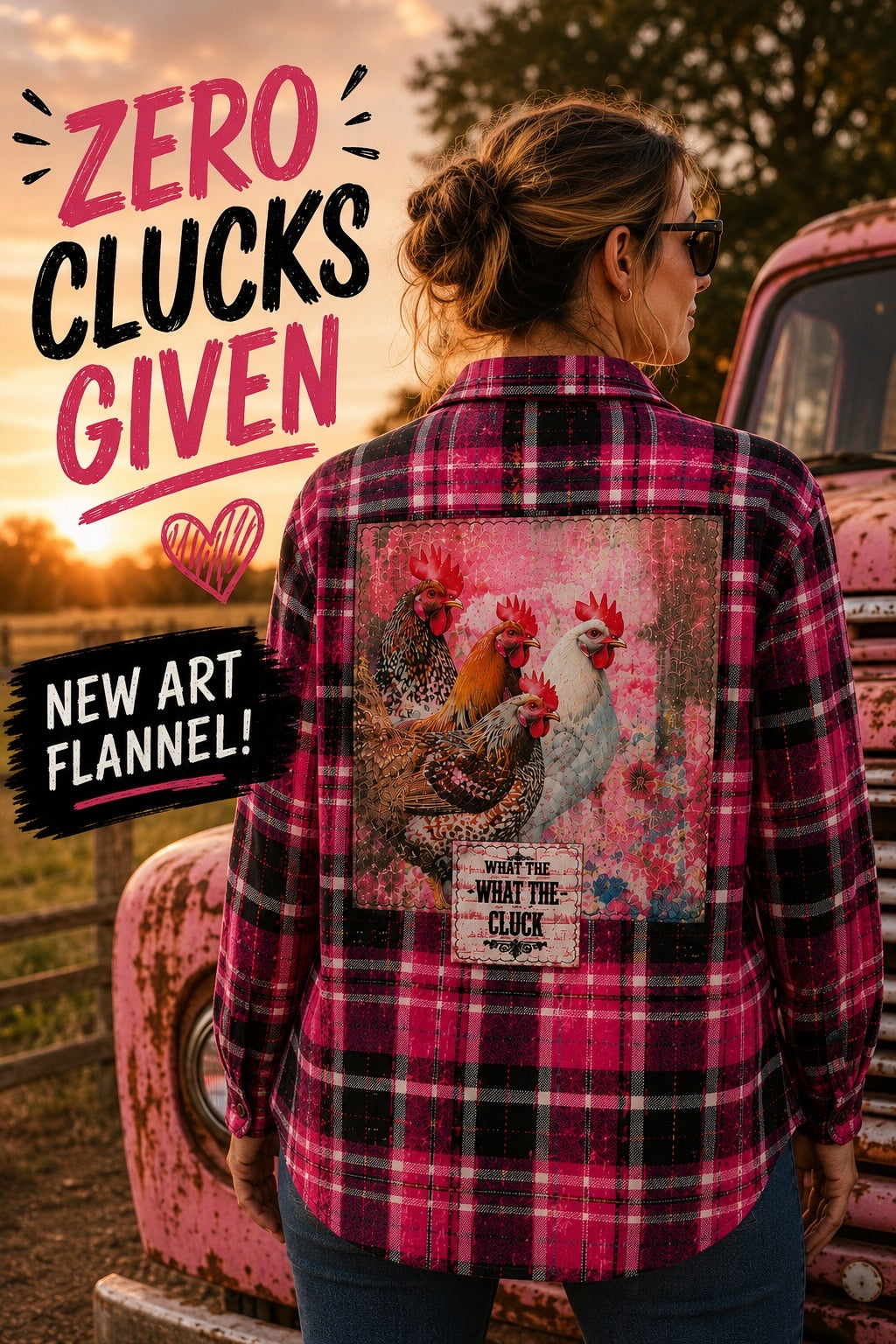 ZERO CLUCKS GIVEN Art Flannel