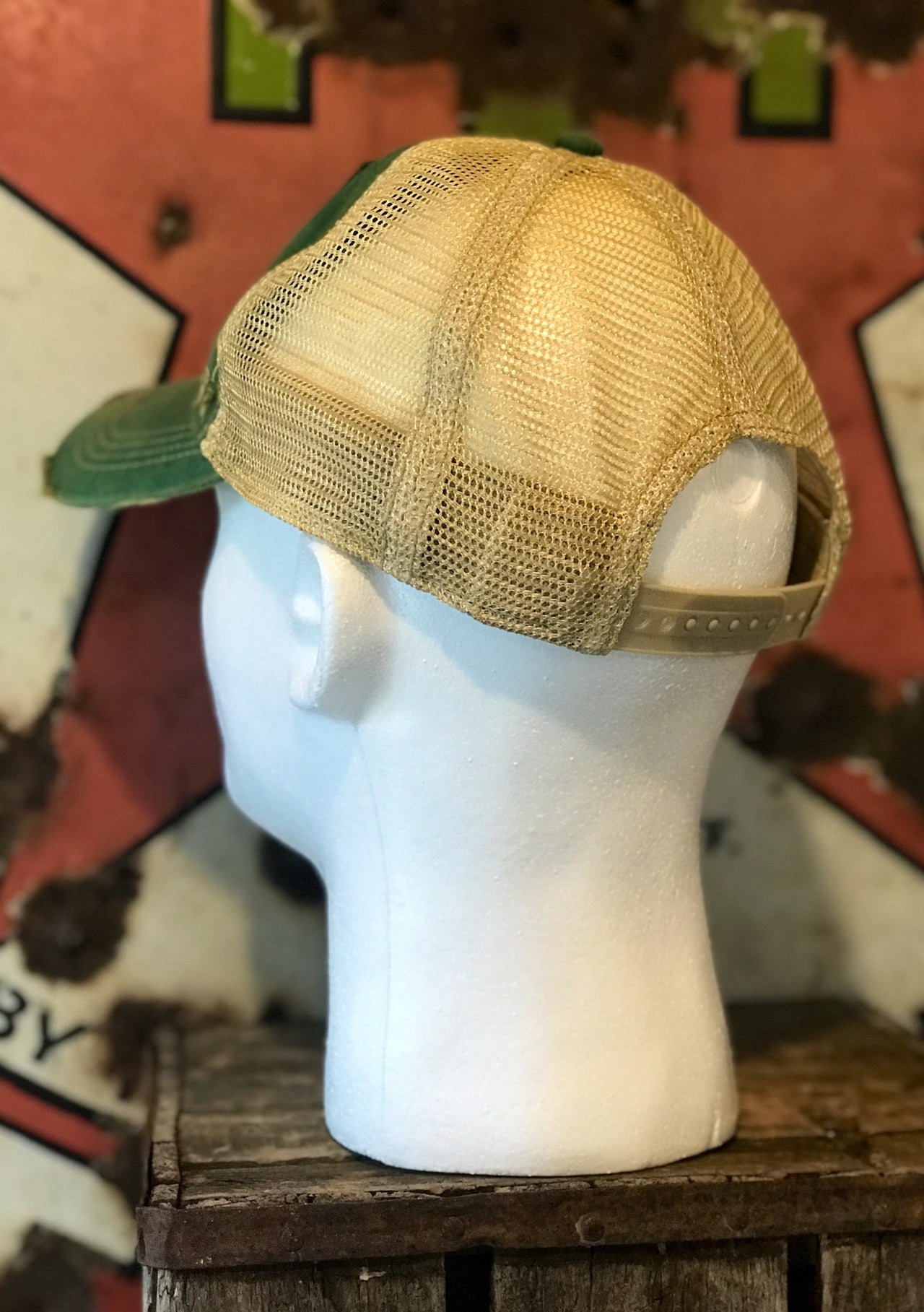 Lizard Man Cryptid Hat- Distressed Kelly Green
