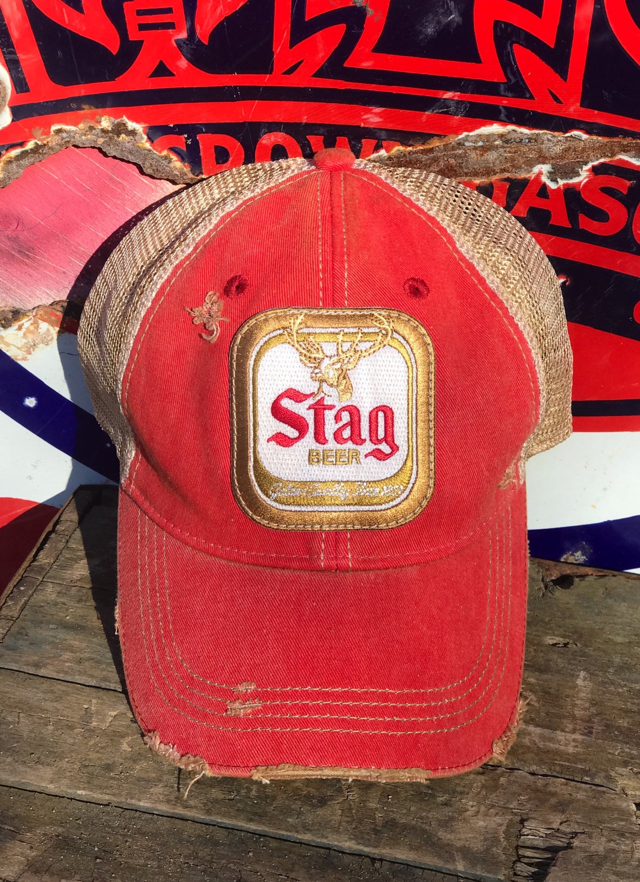 Distressed Hat Stag Beer