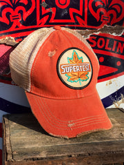 Super test Gasoline Retro Hat- Distressed Orange Snapback