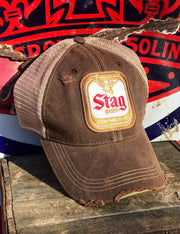Stag Beer Distressed Brown Hat