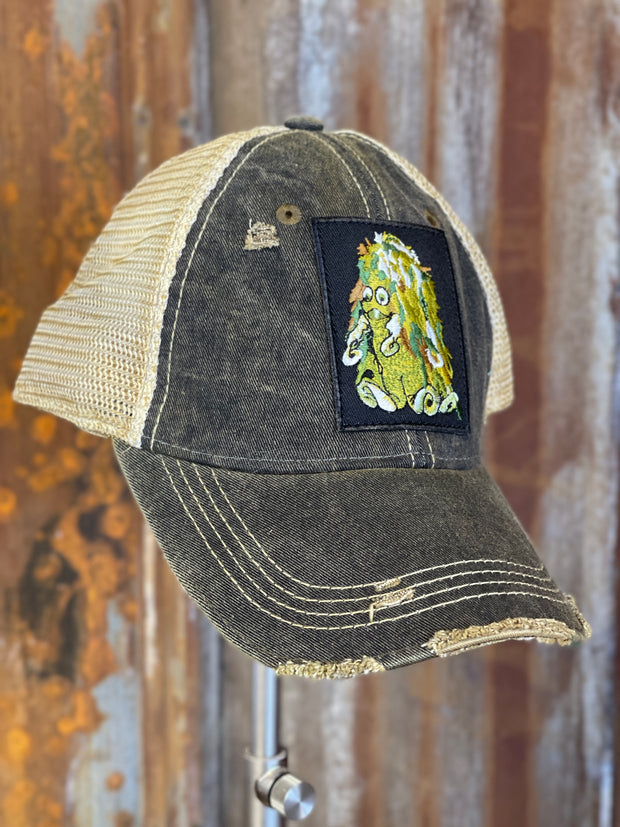 Sea Friend Hat- Distressed Black Snapback