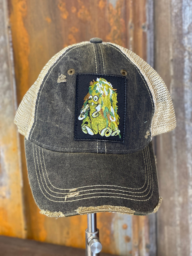 Sea Friend Hat- Distressed Black Snapback