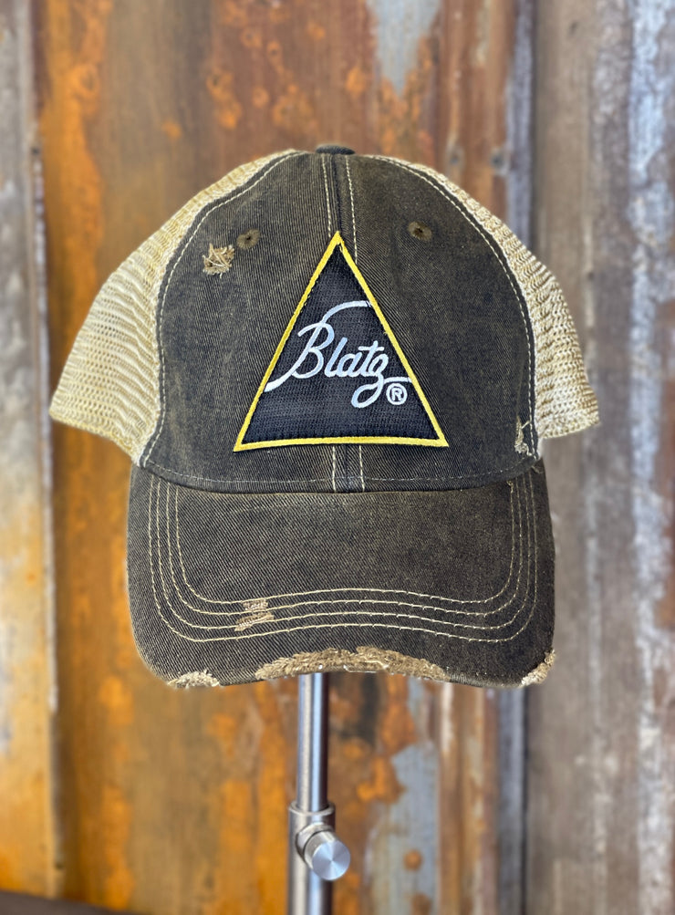 Blatz Beer Patch Hat- Distressed Black Snapback