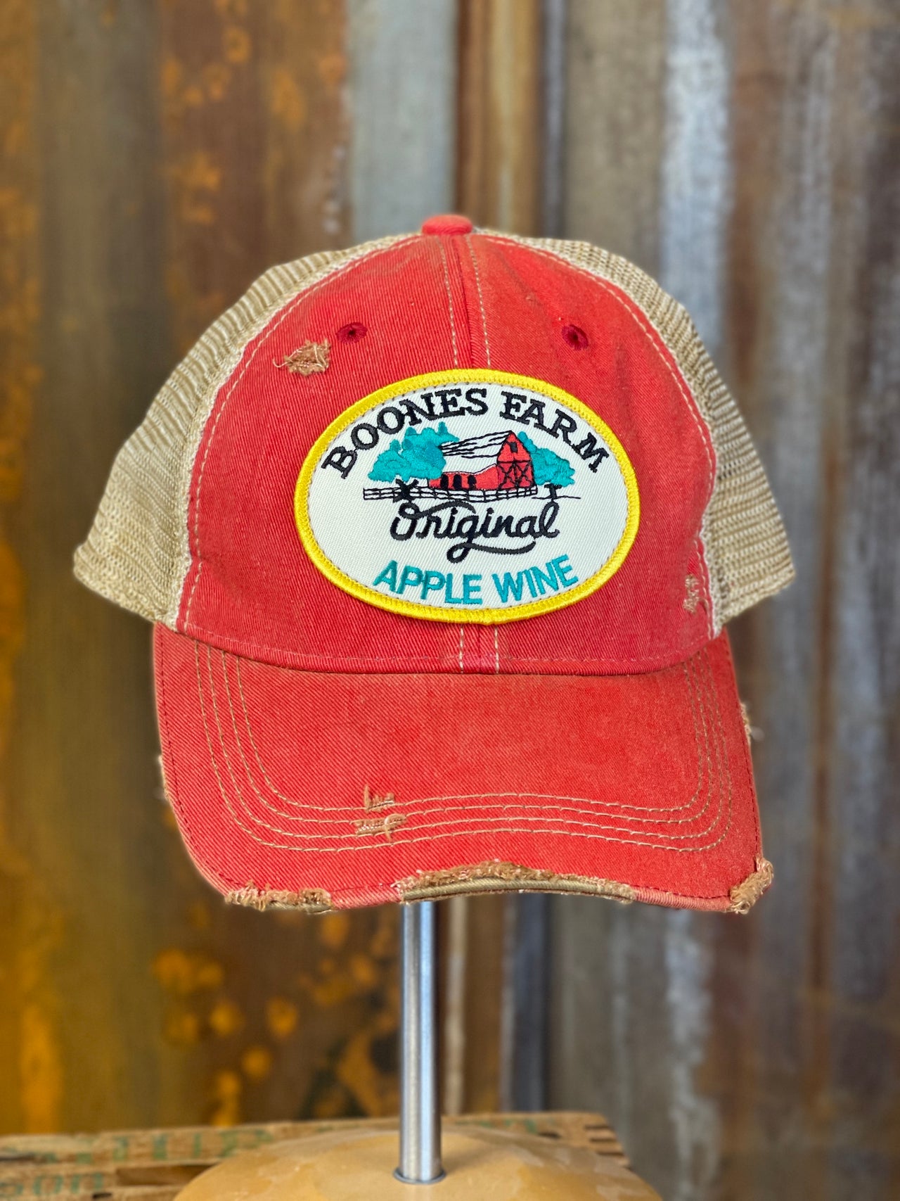 House Party Hat- Distressed Red